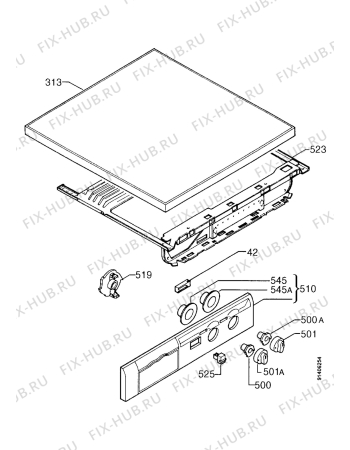 Взрыв-схема стиральной машины Zanussi FJS1086N - Схема узла Control panel and lid